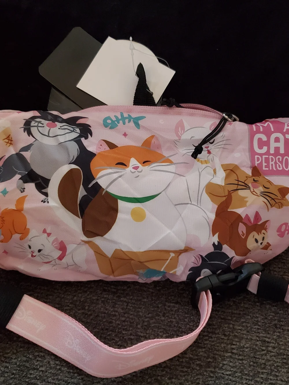 Disney Pink 'My Cat' Convertable Waist/crossbody Bag with Playful Graphics